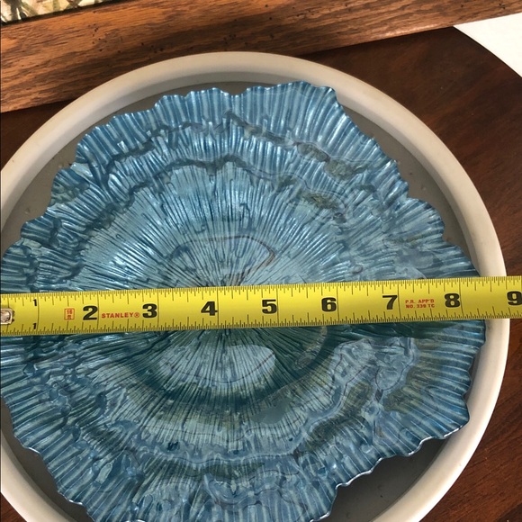 BEAUTIFUL IRIDESCENT AQUA BLUE DISH - Picture 6 of 7